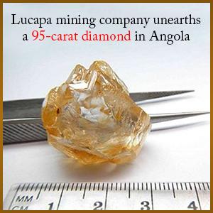 95-ct diamond found in Angola