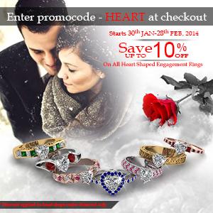 10% off on heart shaped diamond rings heart shape center diamond