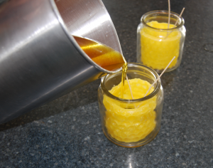 Realistic Gel Candle pouring honeycomb candle