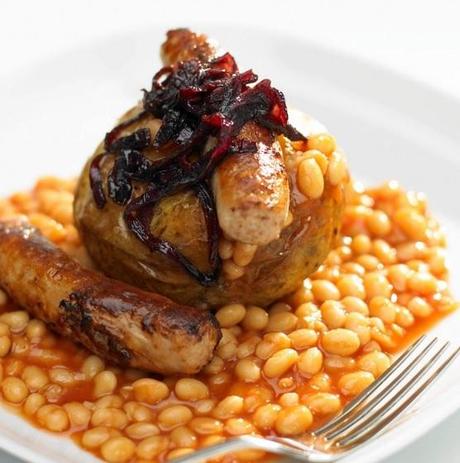 Jacket Potato with Posh Sausage, Beans & Red Onion The World’s Top 10 Best Ways To Eat A Baked Potato