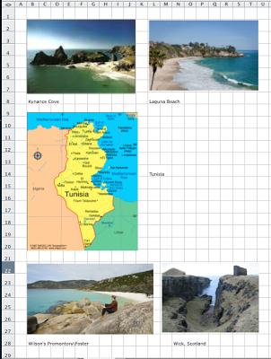 Excel is really good for page layout and photo collages Excel is really good for page layout and photo collages