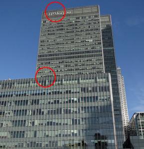 Pastors and bankers committing suicide The offices of JP Morgan in the Canary Wharf district of London