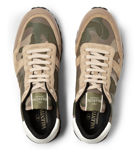 Cool As Camo:  Valentino Studded Detail Tailored Trainers