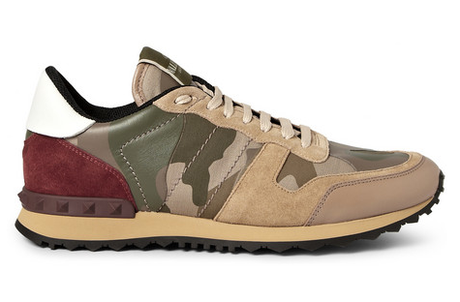 Cool As Camo:  Valentino Studded Detail Tailored Trainers