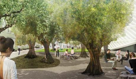 The Broad Museum in Los Angeles Reveals Plaza Plans The Broad plaza, Los Angeles