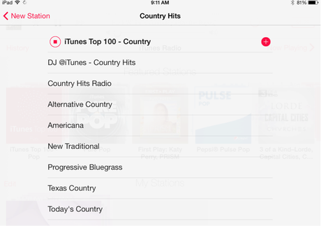 Create a custom station with iTunes Radio.