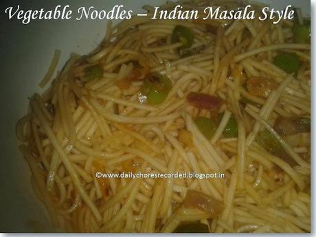 Vegetables Noodles with Indian Masala Vegetables Noodles with Indian Masala