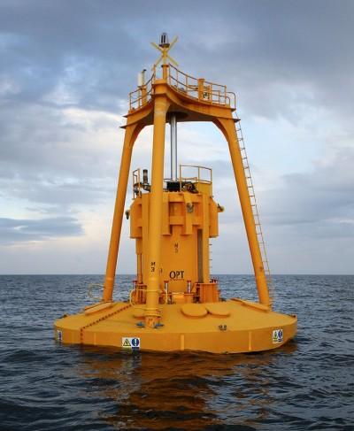 Wave power uses special buoys that use the rising and falling of ocean waves to generate electricity