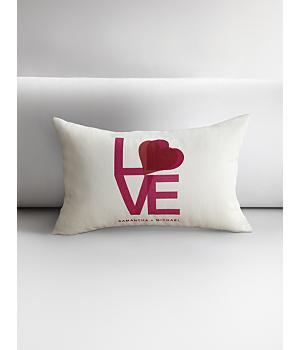 personalized love throw pillow cover - 18x18 ivory