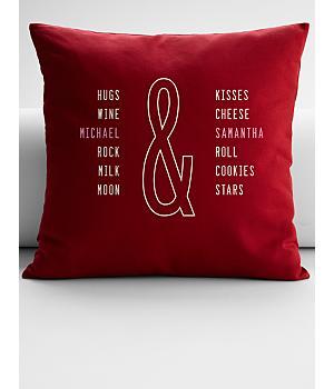 personalized perfect pair throw pillow cover-red-22x22