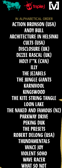 Groovin The Moo 2014 LINEUP