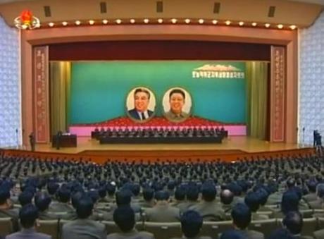 Kim Jong Un Attends Photo-op with WPRG Meeting Participants Overview of a meeting of active leading members of the Worker-Peasant Red Guard, held in Pyongyang on 11 February 2014 (Photo: KCTV screen grab)