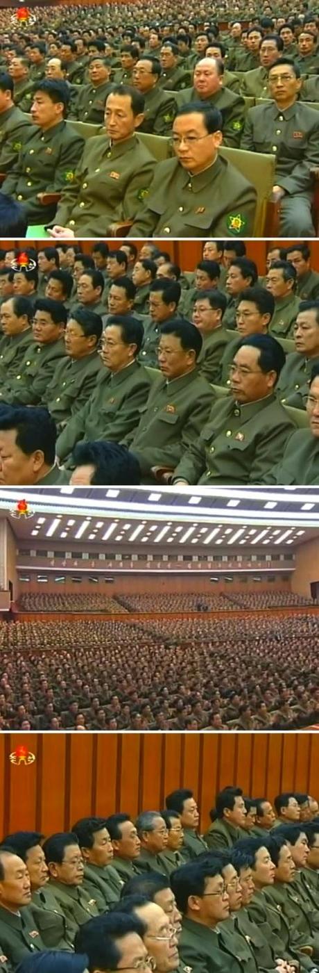 Kim Jong Un Attends Photo-op with WPRG Meeting Participants View of participants at a meeting of active leading personnel of the Worker-Peasant Red Guard (Photo: KCTV screen grab).
