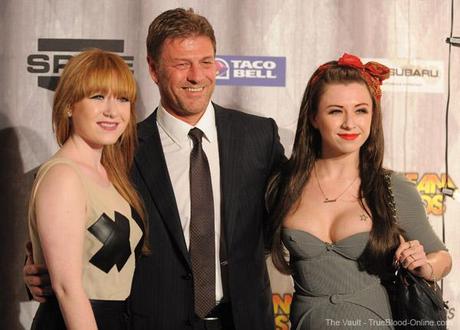 Sean Bean with his two daughters on the red carpet at 2011 Scream The Vault’s Exclusive Coverage of 2011 Scream Awards Red Carpet