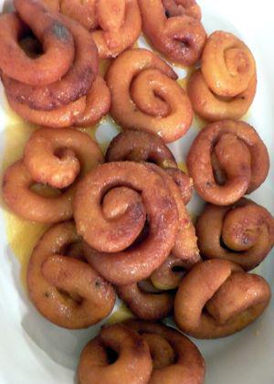Channar Jilipi - Remove soak spirals to a platter