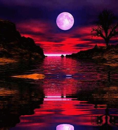 Mystical Sunset Night Water