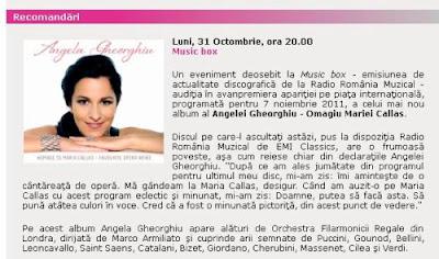 Homage to Maria Callas on Radio Romania Muzical tonight (available online, too)
