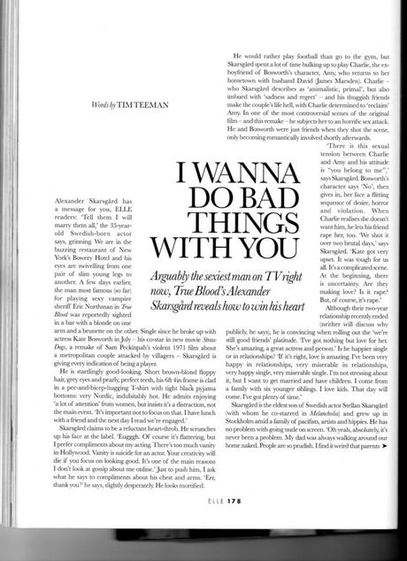 Alexander Skarsgard Featured In Elle UK Magazine