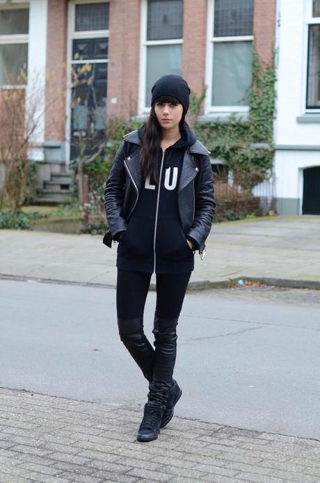 CLUB outfit acne leather mape jacket