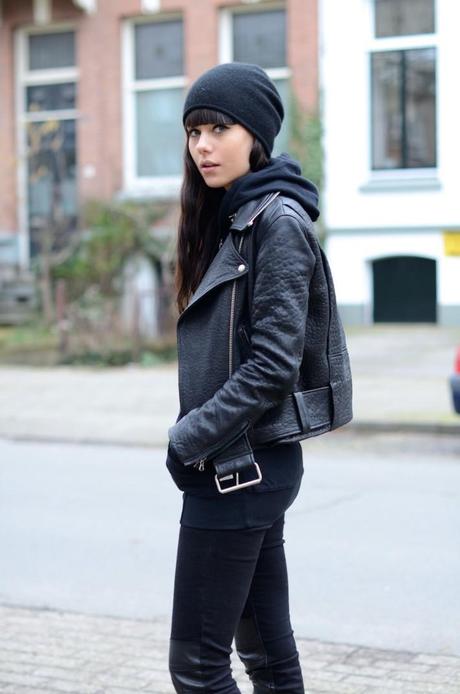 CLUB look acne leather mape jacket biker