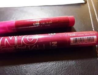 Lip stains to avoid – NYC Smooch Proof 16HR Lip Stain in Forever Mine Wine and e.l.f. Essential Lip Stain in Berry Blush