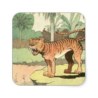 Tiger Storybook Square Sticker