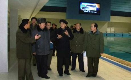 DPRK Premier Visits Coal Mine and Sports Village DPRK Premier Pak Pong Ju visits a swimming pool at Chongchun Street Sports Village in Pyongyang. Also in attendance is Minister of Physical Culture and Sports Ri Jong Mu (2nd L) (Photo: Rodong Sinmun).