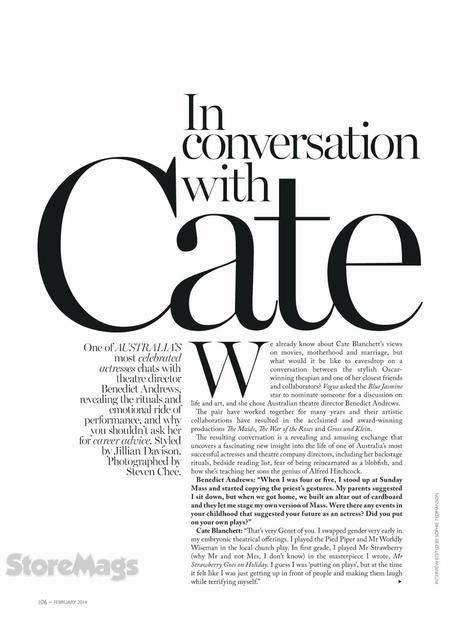 Cate Blanchett Covers for Vogue Australia February 2014 Cate Blanchett Covers for Vogue Australia February 2014