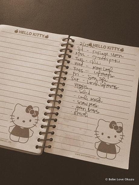 Meal Planning Notebook Bebe_Love_Okazu