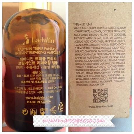 Triple Fantasy Brilliant Repairing Ampoule from LadyKin (Review)