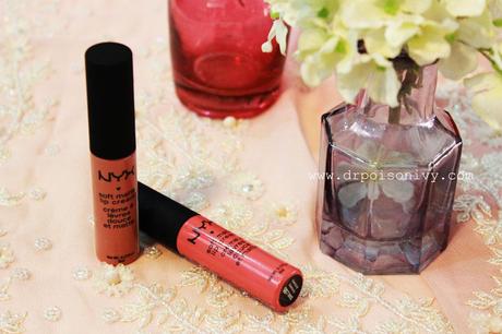 NYX soft matte Lip cream Stockholm and Antwerp Swatches