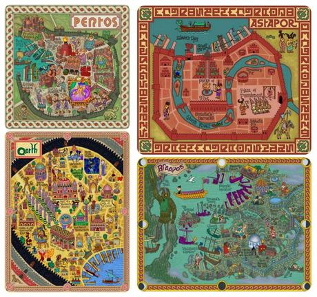 Maps of Pentos, Astapor, Qarth, and Braavos