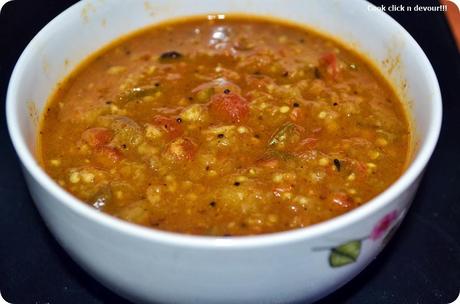Kathrikai kothu/gothsu-Side dish for pongal/idly
