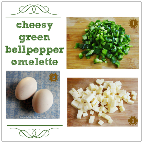 Cheesy Green Bell Pepper Omelette