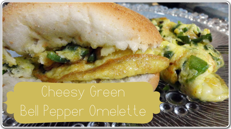 Cheesy Green Bell Pepper Omelette