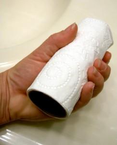 toilet paper in the hand