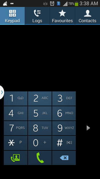 Dialpad adjusted for one handed operation