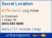Secret Location on Urbanspoon