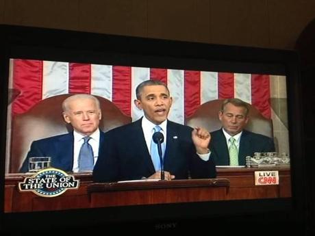Obama was addressing the State of the Union in the House of Chamber.