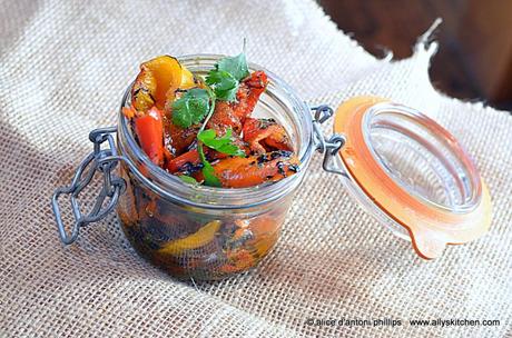 ~roasted baby peppers  with cumin & cilantro~