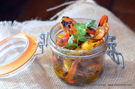 ~roasted baby peppers with cumin & cilantro~