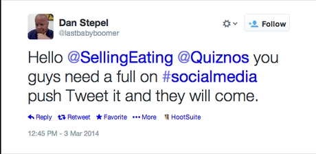Dan Stepel's first tweet
