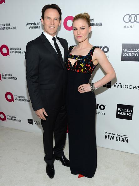 Anna Paquin and Stephen Moyer Elton John AIDS Foundation Oscar Viewing Party 2014 Mark Davis Getty 5