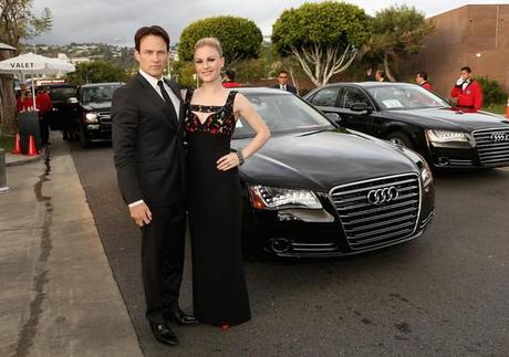 Anna Paquin and Stephen Moyer Elton John AIDS Foundation Oscar Viewing Party 2014 Jesse Grant Getty 2