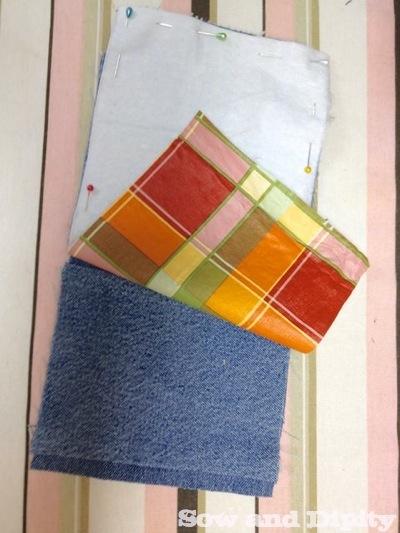 DIY Plant Pockets with Recycled Denim pin on vinyl backing