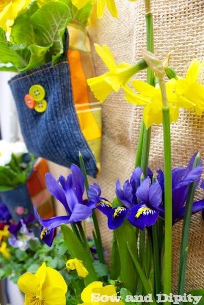 DIY Plant Pockets with Recycled Denim Recycled Denim Plant Pocket (1)