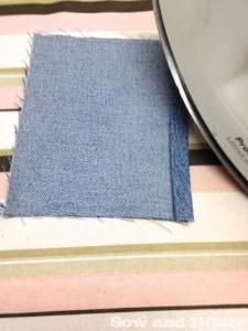 DIY Plant Pockets with Recycled Denim pressing the seam