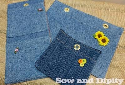 DIY Plant Pockets with Recycled Denim Recycled Jeans plant pockets