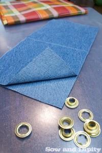 DIY Plant Pockets with Recycled Denim Plant pocket pattern piece