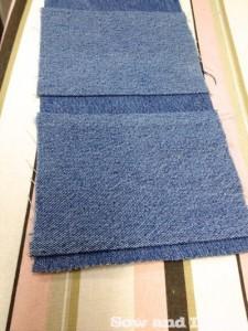 DIY Plant Pockets with Recycled Denim flip and press the pockets into place